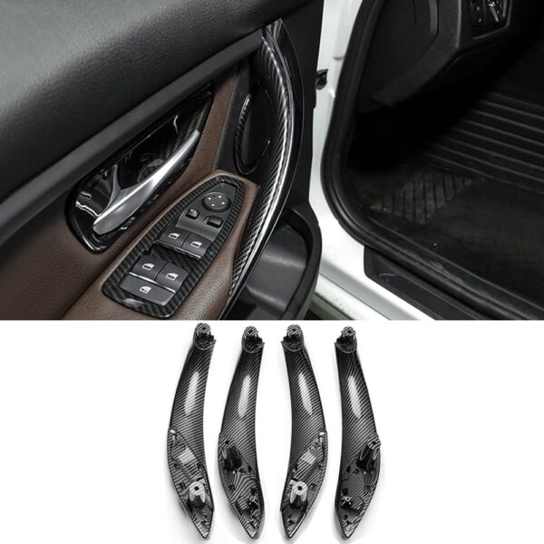 Car Door Handle for BMW 3 Series F30 F31 2013-2018 Interior Door Handles Replace Cover Car Door Handle 320i 328i 330i 335i 340i (Carbon Fiber Color)