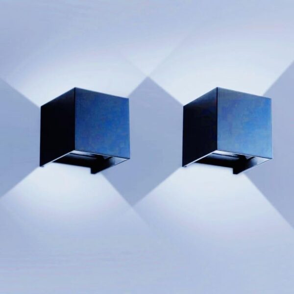 2-Pack Outdoor LED Wall Sconces 20W Modern Proch Lights120v Exterior Lighting Fixtures 6500k Black Garage Corridor Light Wall Mounted Lamp for Outside House
